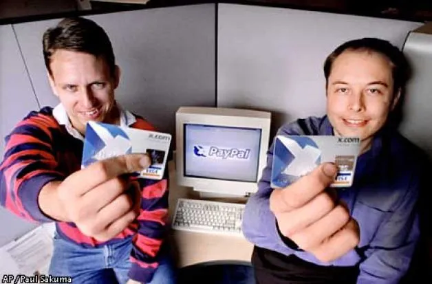 Peter Thiel és a PayPal alapítója, Elon Musk, 2000